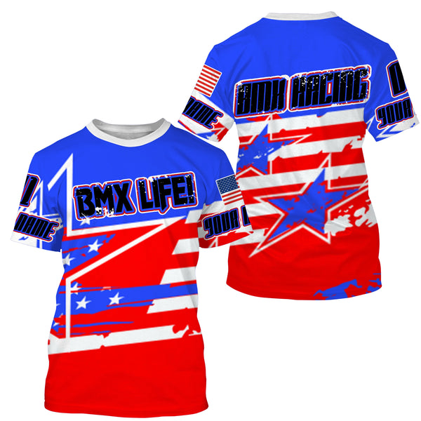 BMX Life American UPF30+ Custom BMX racing jersey Adult&Kid extreme off-road Cycling gear| SLC80