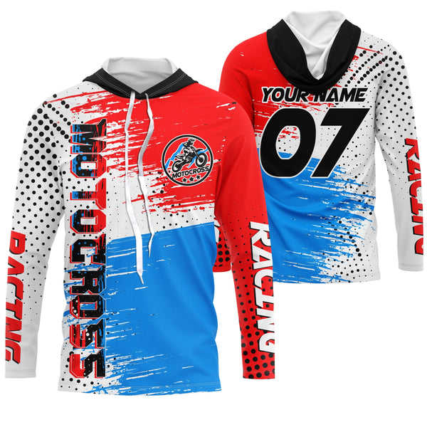 Custom Motocross UPF30+ jersey extreme men women kid red MotoX youth biker racing off-road shirt PDT71