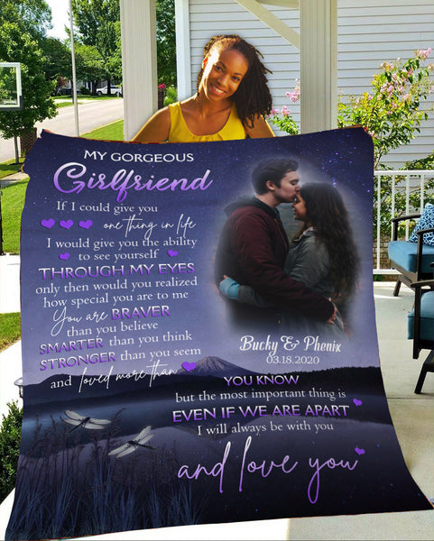 Personalized Blanket for Girlfriend| My  Gorgeous Girlfriend – I Love You| Galaxy  with Dragonfly Blanket| To My Girlfriend  Blanket| Best Valentines Gifts for Her on  Anniversary BP40 Myfihu