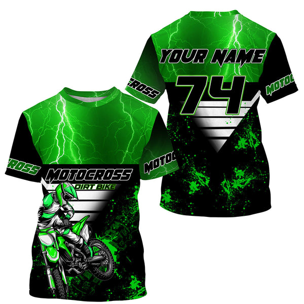 Xtreme dirt bike custom green MX jersey UPF30+ kid men women Motocross racing motorcycle shirt PDT68