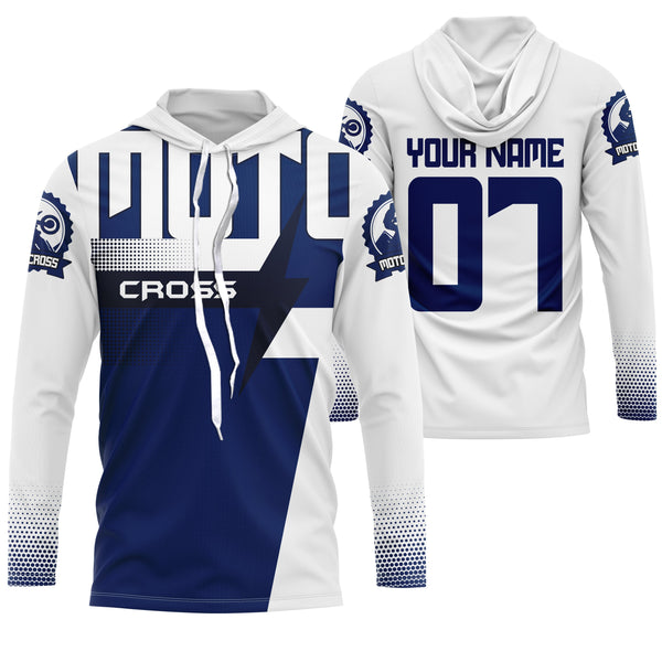 Custom motocross jersey blue UPF30+ men women kid dirt bike racing offroad motorcycle long sleeve NMS1000