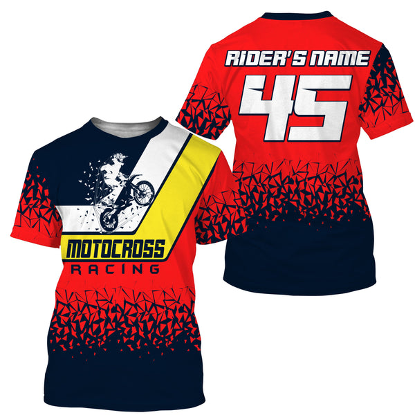 Motocross racing custom jersey UPF30+ unisex adult kid dirt bike offroad motorcycle rider outfits NMS1016