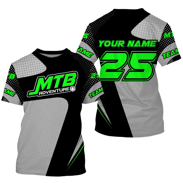 Custom green MTB gear lightweight UPF30+ sun shirt Kid Adult Cycling jersey Mountain Bike racewear| SLC112