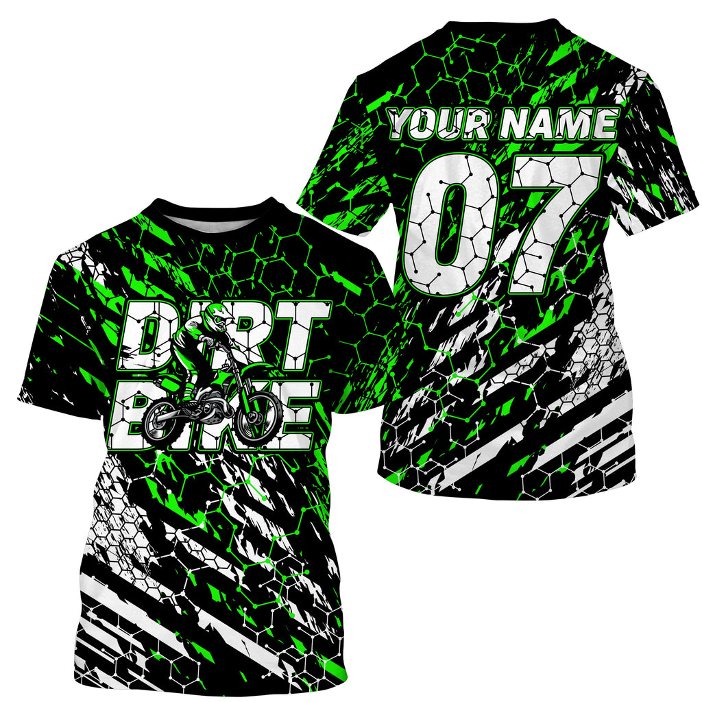 Personalized Motocross Jersey UPF30+, Motorcycle Green Dirt Bike Racin –  Myfihu