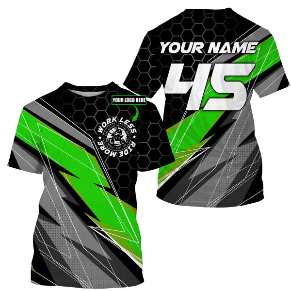 Custom logo racing jersey UPF30+ UV protective Work Less Ride More dirt bike motorcycle racewear NMS1014