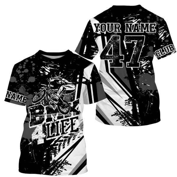 BMX 4 Life black BMX racing jersey UPF30+ sun shirt Custom Adult Youth cycling motocross racewear| SLC132