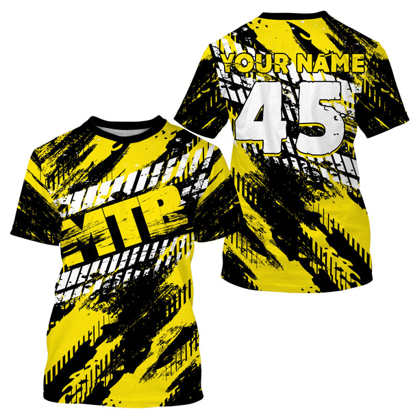 Custom MTB riding jersey UPF30+ yellow Mountain Biking shirt extreme Cycling adult&kid racewear| SLC50