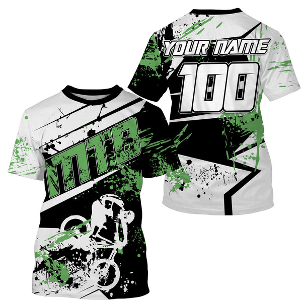 MTB riding jersey Custom green mountain biking shirts UPF30+ off-road Cycling adult&kid racewear| SLC44