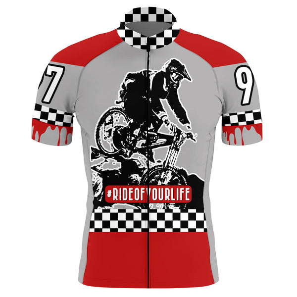 Ride Of Your Life custom mens Cycling jersey checkered flag shirt off-road racing gear| SLC19