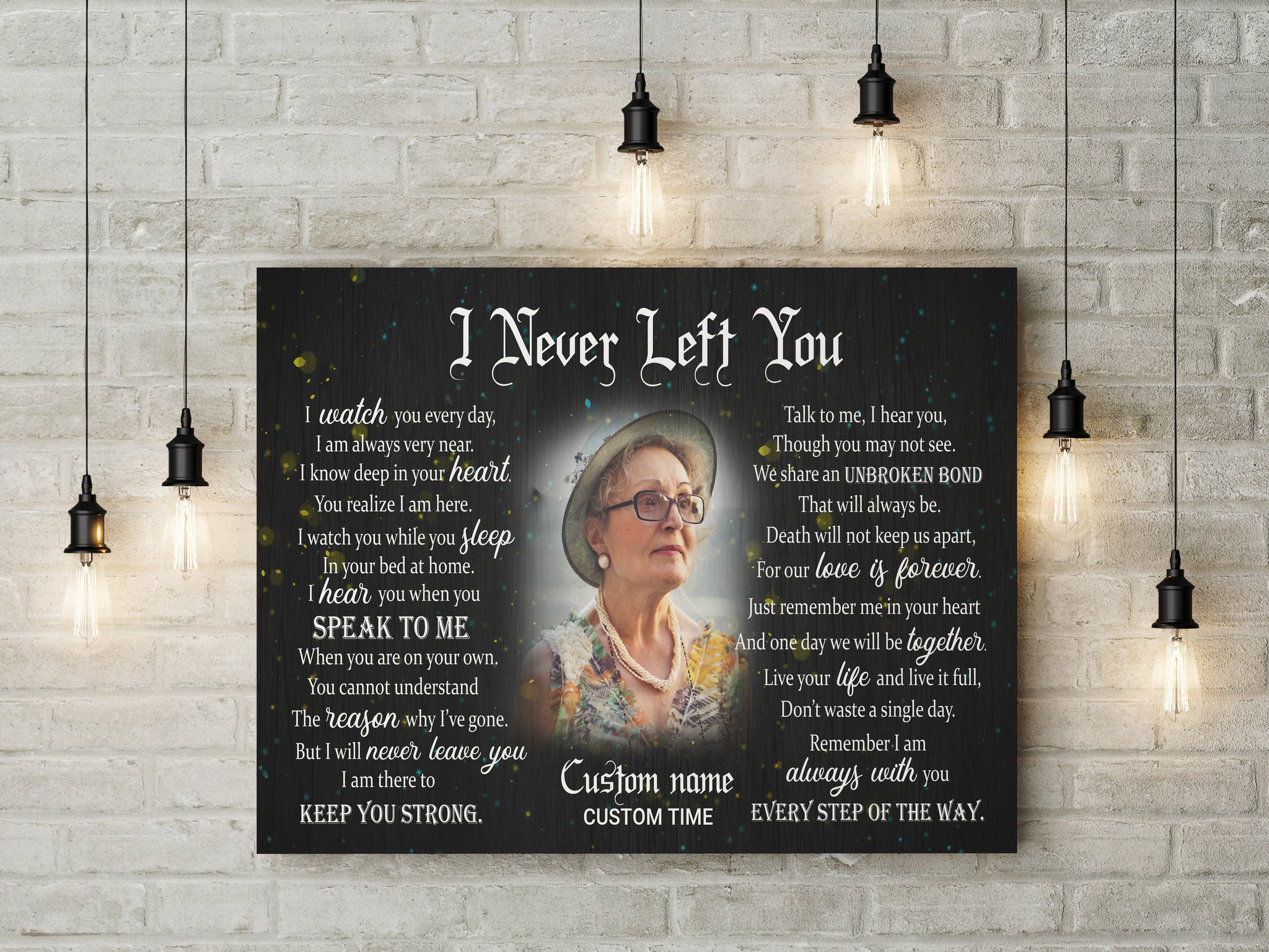 Personalized Memorial Canvas for Loss of Loved One I Never Left You Sympathy Gifts Loving Memory - VTQ109