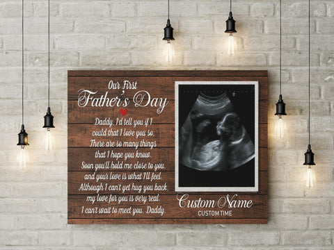 Personalized Canvas First Father's Day Gift for Husband, New Dad, Expecting Dad, 1st Time Dad Gift JC218
