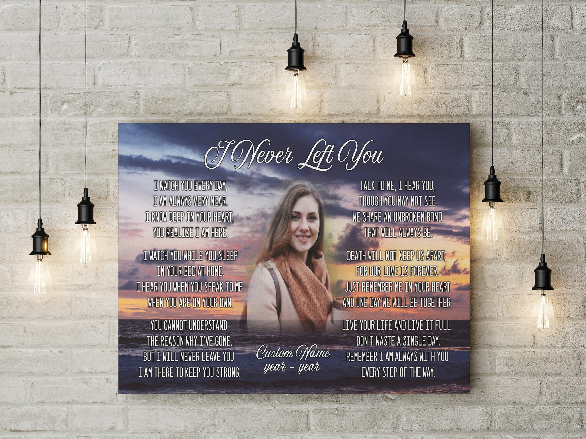 Sympathy gift for loss of loved one, I never left you canvas/poster for loss of Father Mother - VTQ182