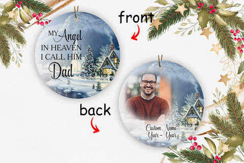 Dad Remembrance - Personalized Memorial Ornament, Christmas in Heaven, In Memory Home Decor for Loss of Father| NOM27