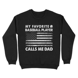 Mens Proud Baseball Dad American Flag Sports T-Shirt | My Favorite Baseball Player Calls Me Dad | NS95 Myfihu