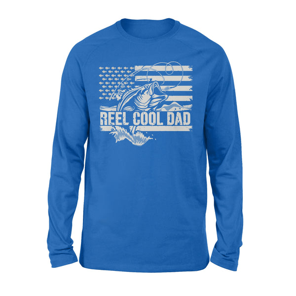 Reel Cool Dad American flag 4th July shirt, Perfect Father's Day Gifts for Fisherman D01 NQS1213  - Standard Long Sleeve