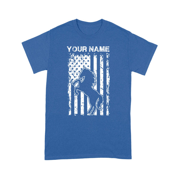 Personalized Horse American Flag, USA, Patriotic Cowgirl Equestrian shirts D02 NQS2773 - Standard T-Shirt