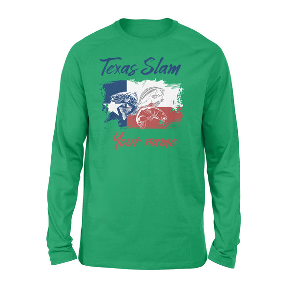 Texas slam fishing personalized gift custom name - Standard Long Sleeve