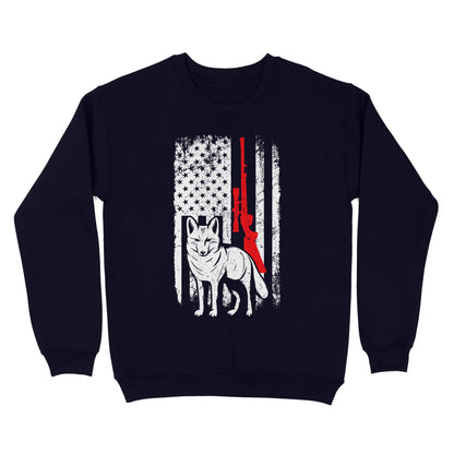 Coyote Hunting American Flag Shirts Predator Coyote Hunter Sweatshirt - FSD3053 D02