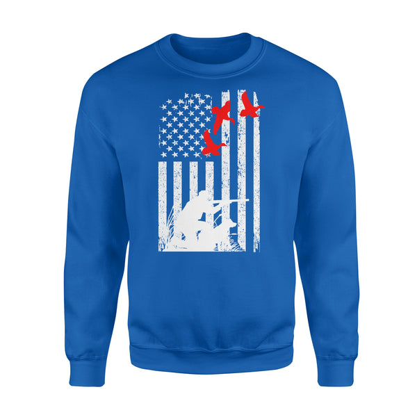 Duck hunting american flag 4th July, duck hunting dog NQSD39 - Standard Crew Neck Sweatshirt