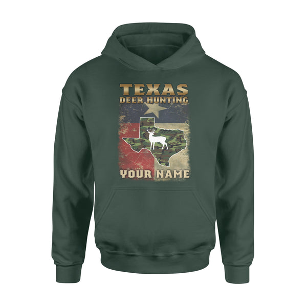 Texas deer hunting personalized gift custom name - Standard Hoodie