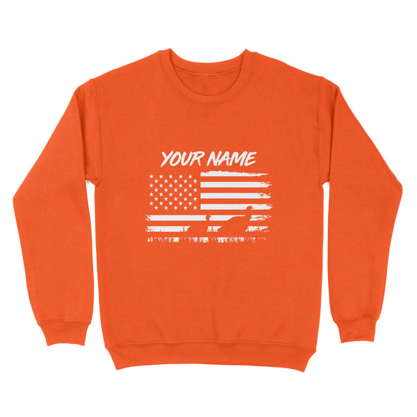 Customize name Turkey hunting American flag patriotic hunting shirt D08 NQS2206 - Standard Crew Neck Sweatshirt