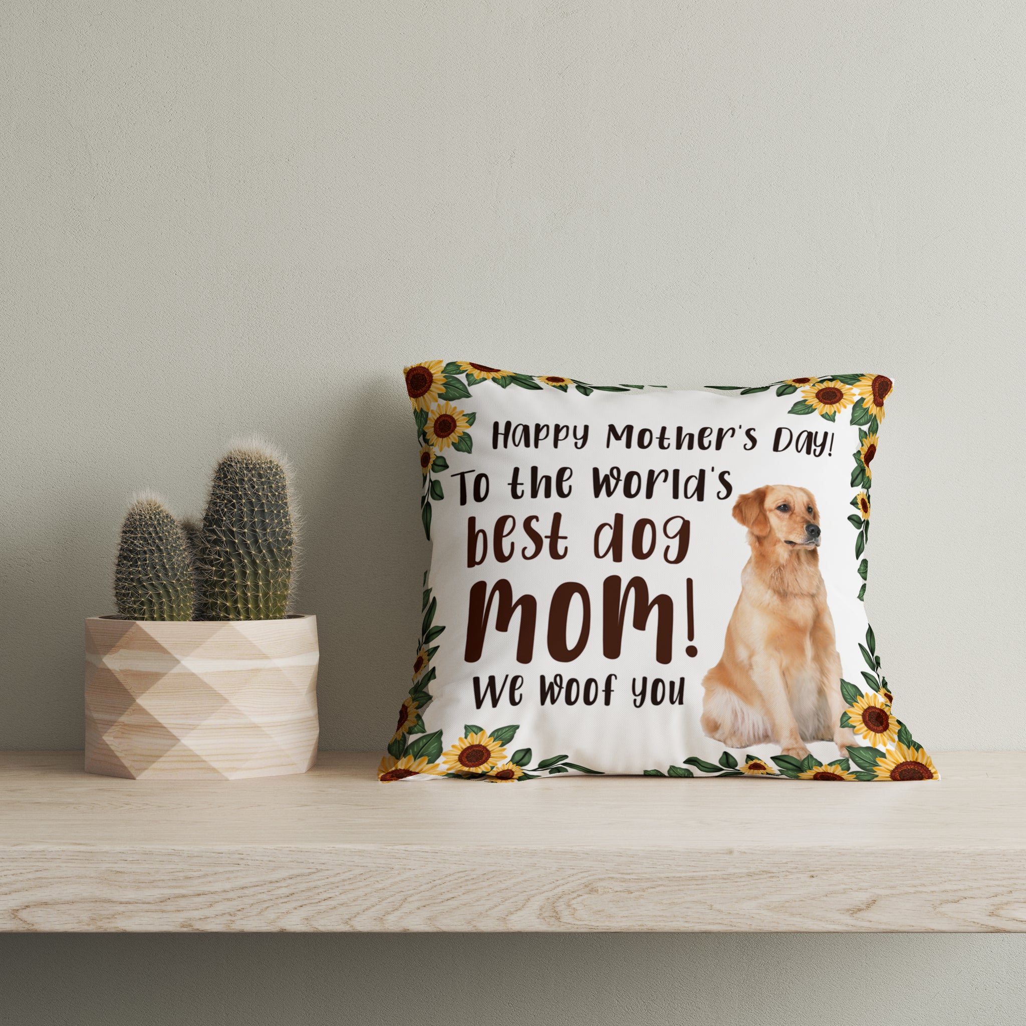 Custom Best Dog Mom Pillow, Dog Photo Pillow, Dog Lovers Gift, Dog Mama Gift| JPL02