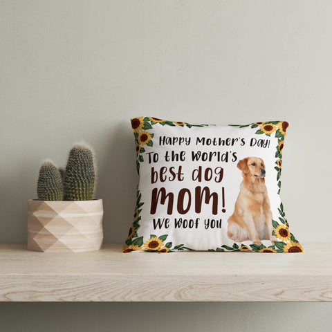 Custom Best Dog Mom Pillow, Dog Photo Pillow, Dog Lovers Gift, Dog Mama Gift| JPL02
