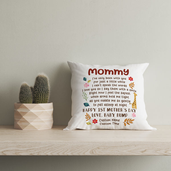 Custom Pillow Happy First Mother's Day| New Mom, Mom To Be Gift, Expecting Mother| JPL19