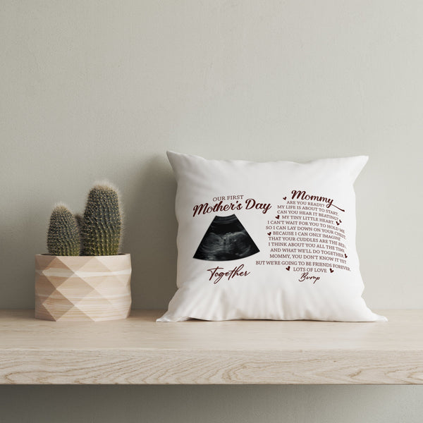First Mother's Day Custom Sonogram Pillow, Mom to Be 1st Time Mother Gift, New Mom Pregnant Mom Gift| NPL11