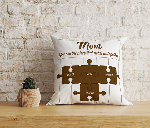 Mom Puzzle Pillow| Custom Gift for Mother, Mom for Mother's Day Birthday Christmas| JPL12