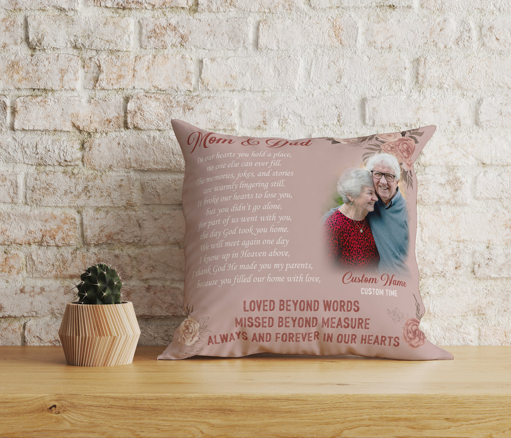 All I Want Is Mom And Dad Memorial, Custom Photo Pillow, Personalized  Pillows, Custom Gift for Parents