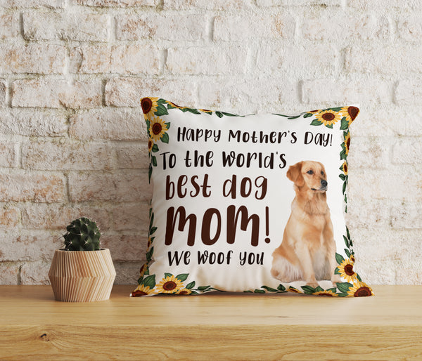 Custom Best Dog Mom Pillow, Dog Photo Pillow, Dog Lovers Gift, Dog Mama Gift| JPL02