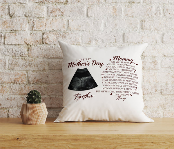 First Mother's Day Custom Sonogram Pillow, Mom to Be 1st Time Mother Gift, New Mom Pregnant Mom Gift| NPL11