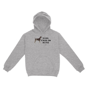 Hunting with Dog German Shorthaired Pointer "Birds, You're On Notice" Funny Hunting Dog Hoodie, FSD2647D03