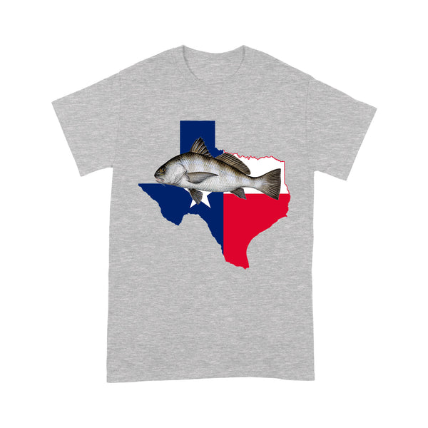 Texas flag black drum fishing - Standard T-shirt