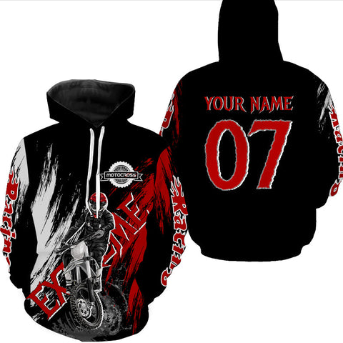 Adult Motocross Hoodie UV Custom Red Dirt Bike Hooded Jersey Off-Road Motorcycle Hoodie Men Women PDT446