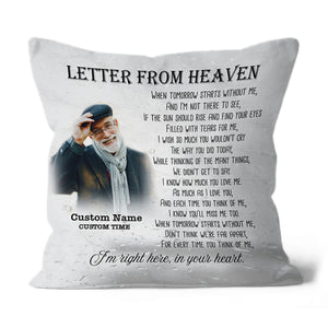 Memorial Pillow| A Letter From Heaven - Custom Memorial Gifts, Sympathy Gifts, Remembrance Keepsake| JPL51