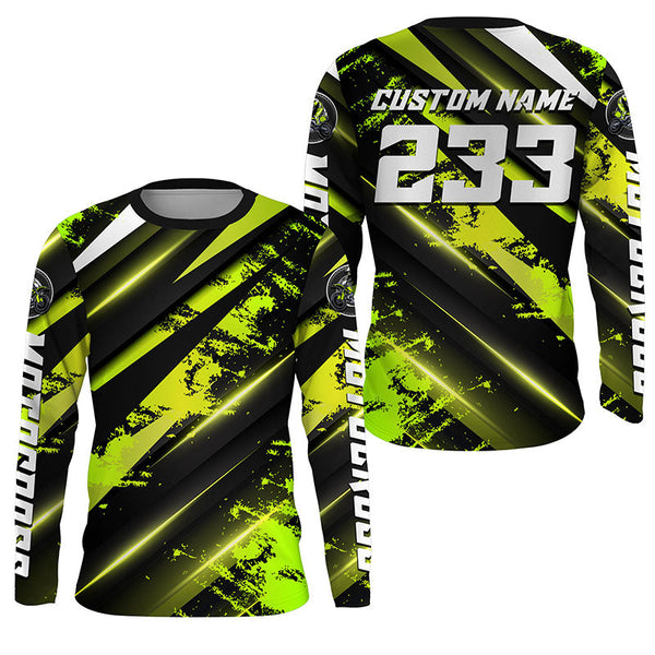 Custom Motocross Jersey UPF30+ Kid&Adult Green Dirt Bike Racing Off-road Motorcycle Racewear NMS1269