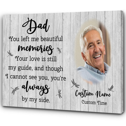 Dad in Heaven Personalized Canvas, Remembering Dad on Father's Day, Sympathy Gift for Loss of Father| N2601