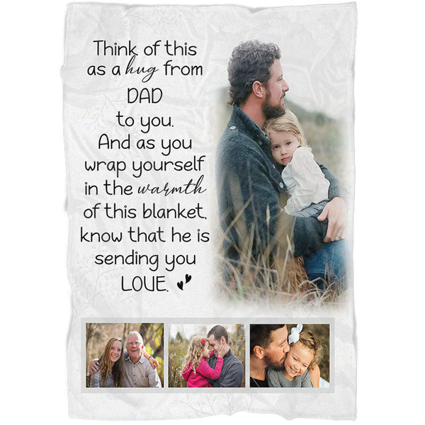 Dad Memorial Blanket, Personalized Dad Sympathy Blanket Throw, Memorial Gift for Loss of Father N2726