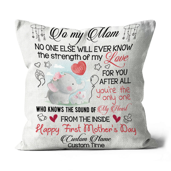 Happy First Mother's Day Custom Pillow, Gift for Mom To Be New Mom Expecting Mother| JPL18