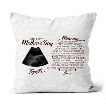 First Mother's Day Custom Sonogram Pillow, Mom to Be 1st Time Mother Gift, New Mom Pregnant Mom Gift| NPL11