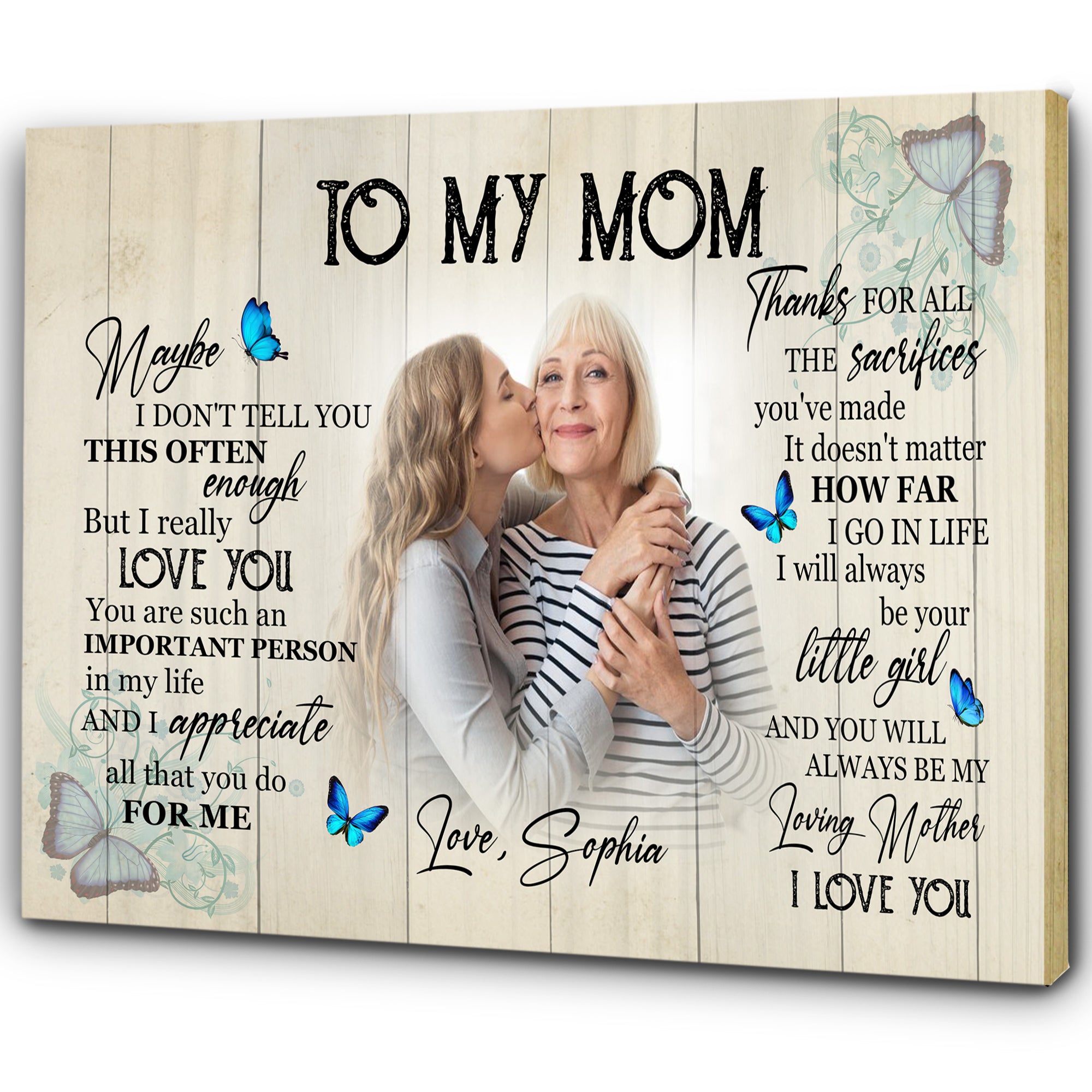 Personalized Gifts for Mom, Mothers Day Canvas, Mom Canvas