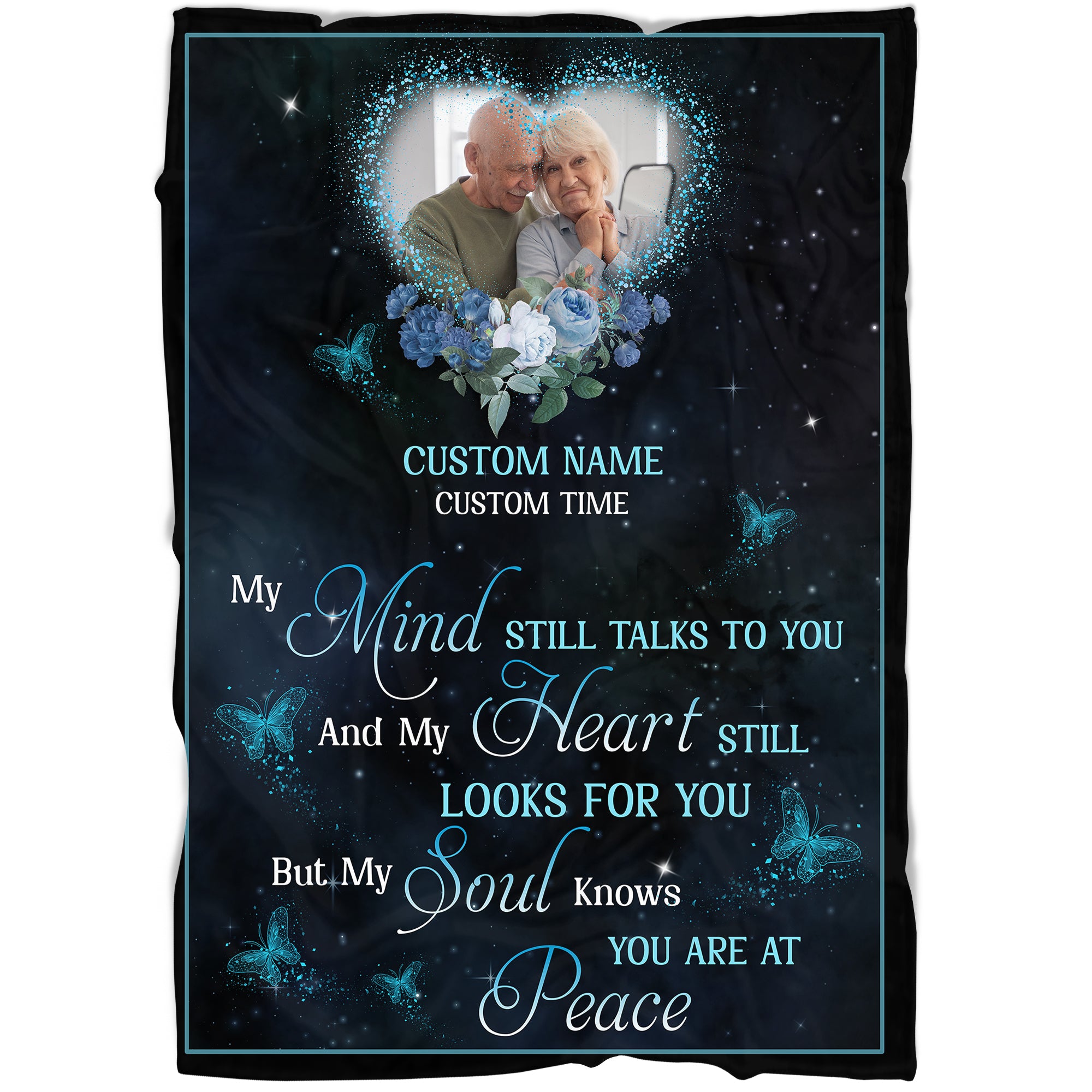 Custom sympathy blanket, Remembrance gift for loss of Dad Mom Son Brother, Butterfly memorial gift BNT01