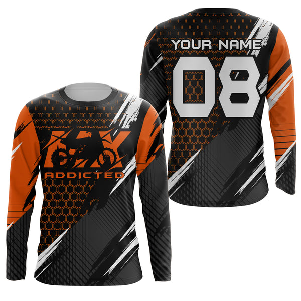 MX Addicted kid adult Motocross jersey personalized UPF30+ dirt bike racing long sleeves NMS1098