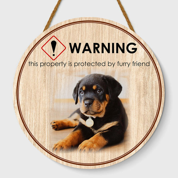Personalized Dog Door Hanger| Funny Warning Welcome Sign for Dog Lover, Custom Dog Wooden Door Hanger, Front Door Decor for Dog Lover| JDH57