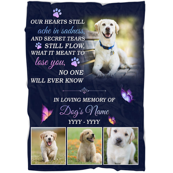 Personalized Dog Memorial Blanket| In Loving Memory of Dog Fleece Blanket| Dog Memorial Gift, Sympathy Gift for Dog Owners, Dog Lover, Loss of Dog, Dog Remembrance Gift| JBD338