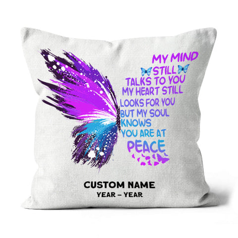 Personalized Memorial Pillow Butterfly Remembrance A Loved One in Heaven Sympathy Gift 1-side Print| NPL89