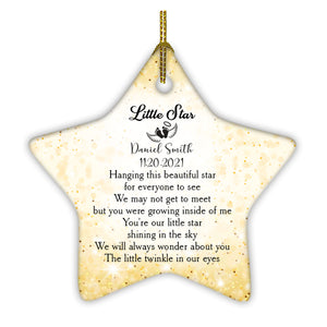 Miscarriage Memorial Ornament - Twinkle Little Star, Remembrance for Loss of A Baby, Pregnancy Loss Sympathy Gift, Stillbirth Bereavement| NOM60