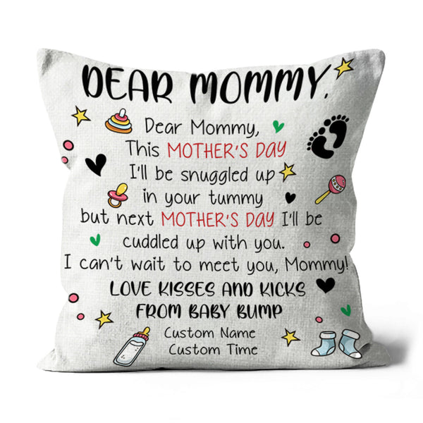 Custom Pillow First Mother's Day, New Mom, Mom To Be, Pregnant Wife, 1st Time Mother Gift| JPL24